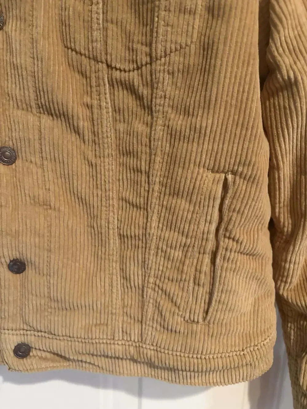Levi’s Corduroy Jacket Men’s Large Tan Faux Sherpa Lined